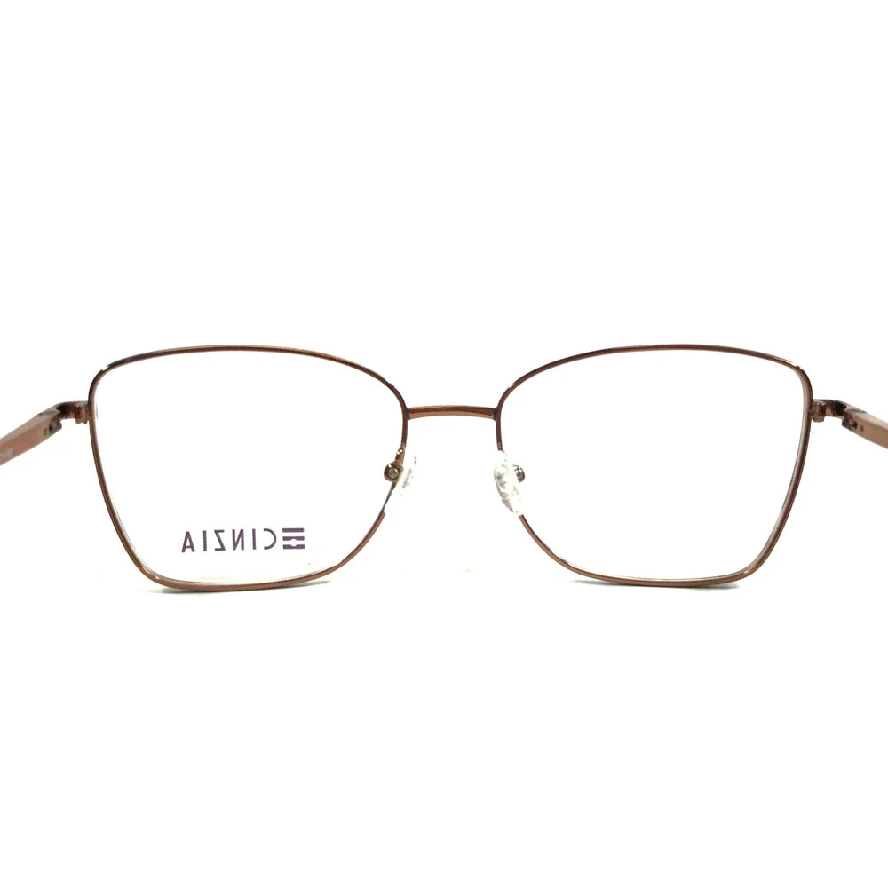 Cinzia Eyeglasses Frames CIN-5185 C1 Cinnamon Brown Navy Blue Wire Rim 54-17-140